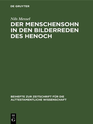 cover image of Der Menschensohn in den Bilderreden des Henoch